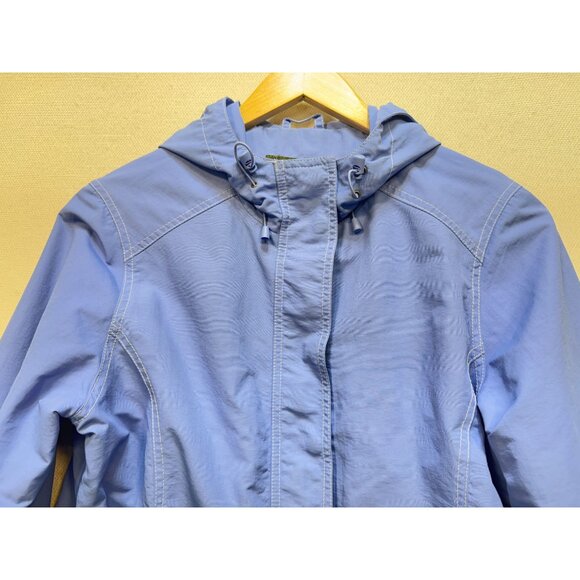 Eddie Bauer Women Weatheredge Hooded Coat Zip Pocket Sz M Blue Authentic Outdoor - Picture 3 of 11